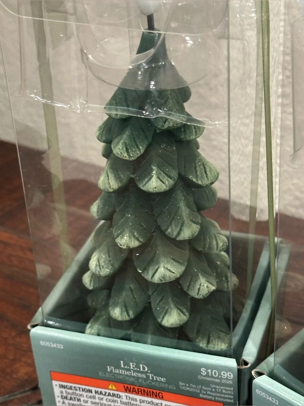 SET OF 2 Flameless LED Christmas Tree Candles Unscented